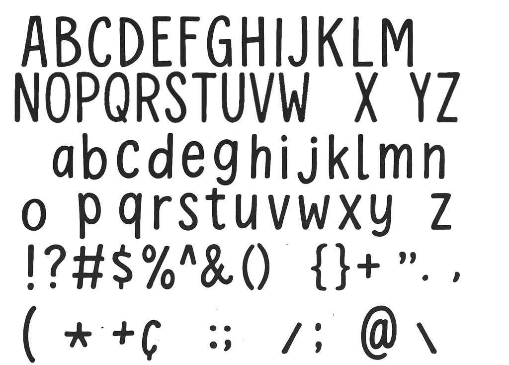 Hand Drawn Font Sheet
